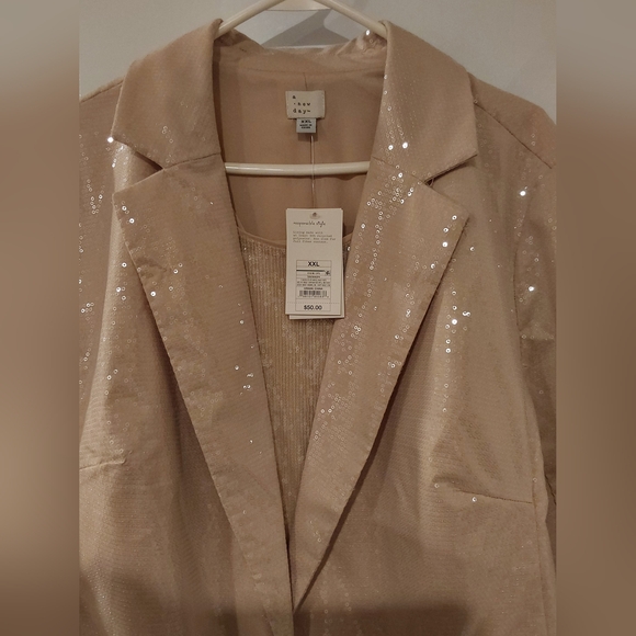 A New Day Beige Sequin Blazer & Maxi Dress XXL - Picture 2 of 15